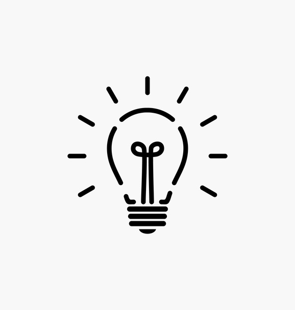 Vector light bulb icon with concept of idea. Brainstorming. - Vector, Image
