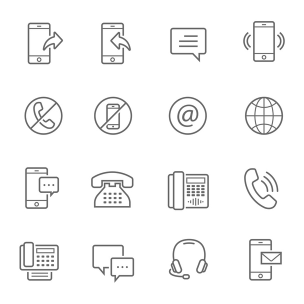 Serie di icone delle linee - comunicazione
 - Vettoriali, immagini