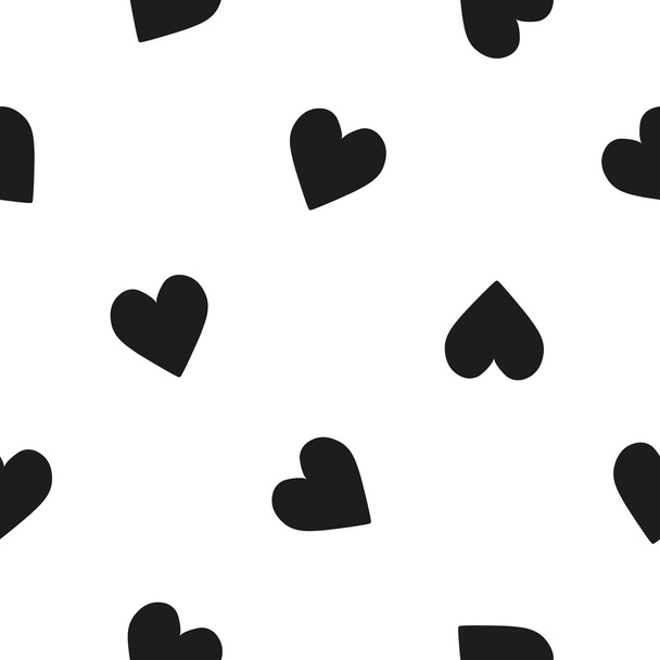 Hand drawn hearts pattern - Вектор,изображение
