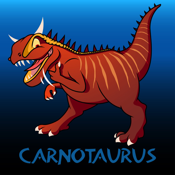 Carnotaurus cute character dinosaurs - Vector, Image