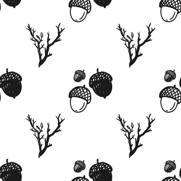 cartoon acorns seamless pattern - Vector, afbeelding