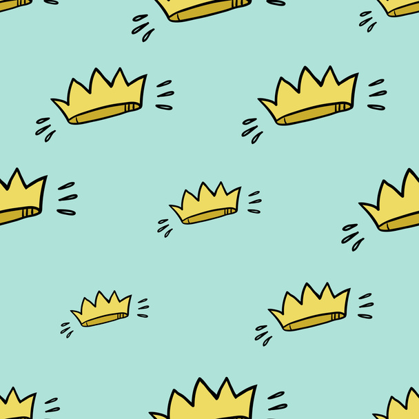 crowns cartoon pattern - Διάνυσμα, εικόνα