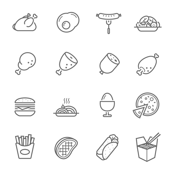 Лінії набір іконок - Західна Продовольча - Вектор, зображення