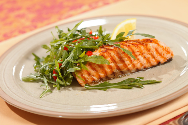 grilled salmon on  plate - Photo, Image