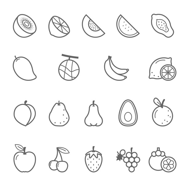 Satırları Icon set - meyve - Vektör, Görsel