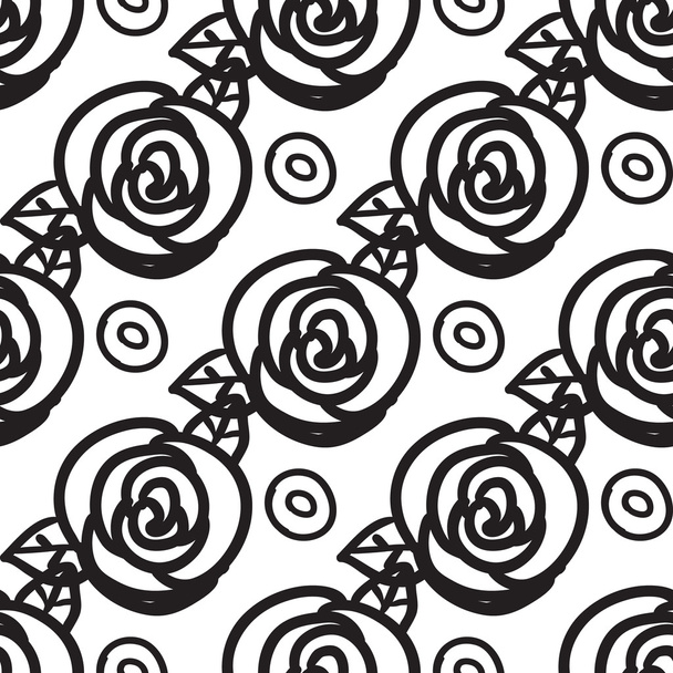 hand drawn rose pattern  - Διάνυσμα, εικόνα