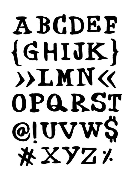 handgezeichnete Buchstaben des Alphabets - Vektor, Bild