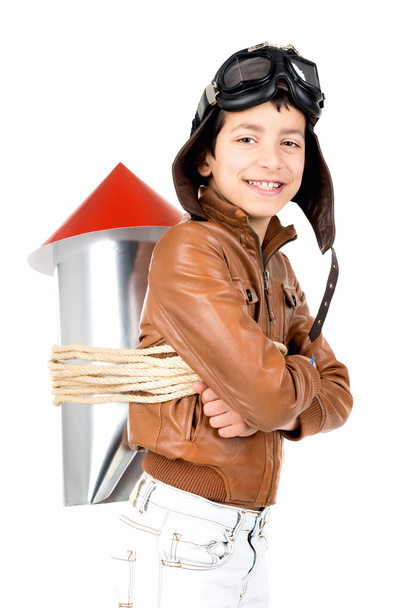 malý chlapec s raketou  - Fotografie, Obrázek