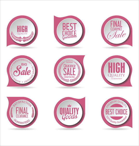 Moderne verkoop stickers collectie - Vector, afbeelding