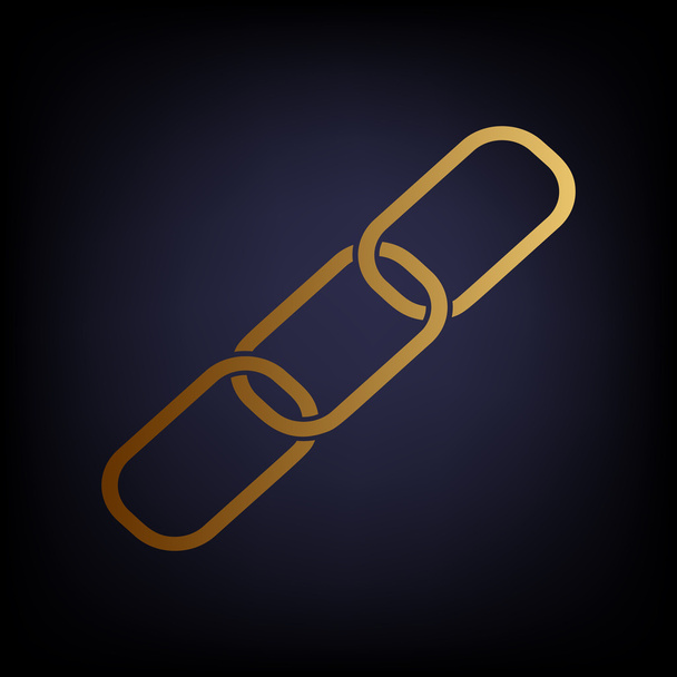 Link sign. Golden style icon - Vector, imagen