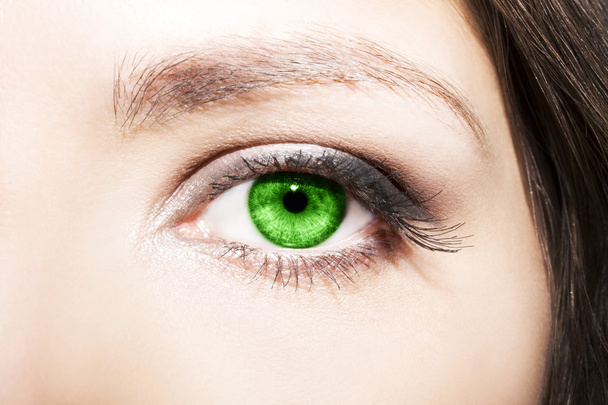 Silmämeikki. Kauniit silmät Täytetään yksityiskohtaisesti, silmäripsien laajennus
 - Valokuva, kuva