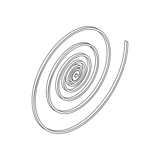 Spiralsymbol im isometrischen 3D-Stil - Vektor, Bild