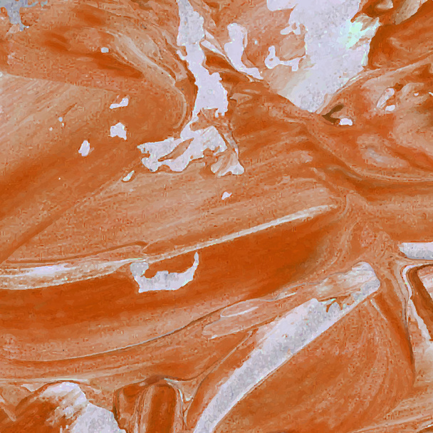 Vektor abstrakte Hintergrundtextur Pinselstrich Hand gemalt mit Acrylfarbe, orange auf weiß - Vektor, Bild