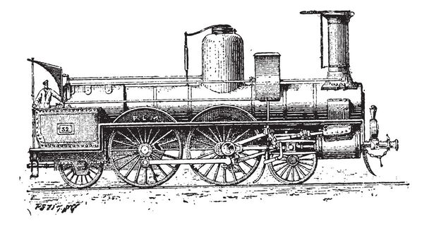 Високошвидкісний локомотив, вінтажне гравіювання
 - Вектор, зображення