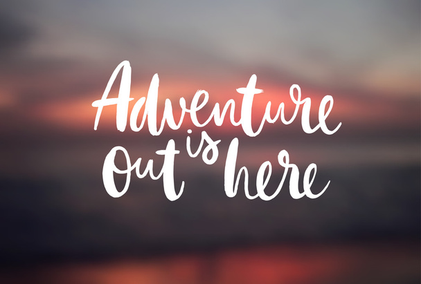 "Adventure out is here" poster.  - Vektori, kuva