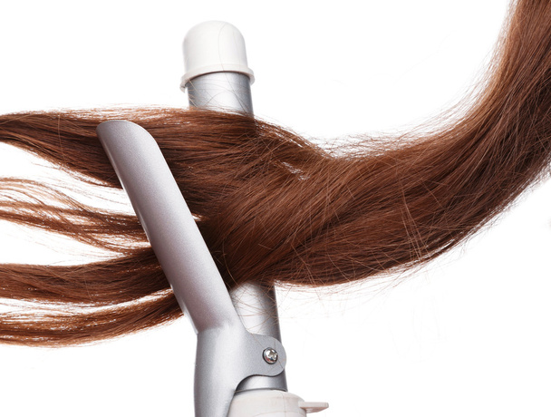 Curling iron and hair - Фото, зображення