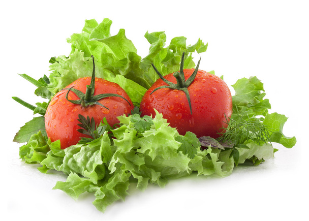 Lettuce and tomatoes - Photo, Image