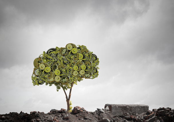 Gears green tree - Foto, Imagen