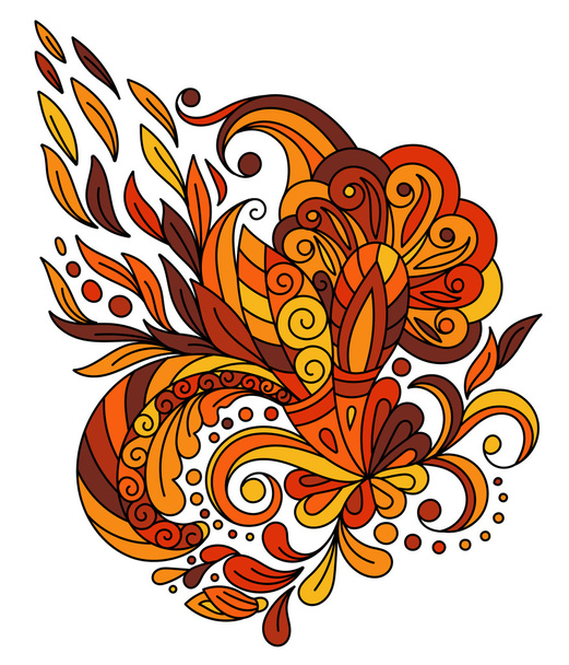 Ethnic floral zentangle, doodle background pattern circle in vector. Henna paisley mehndi doodles design tribal design element. - Vecteur, image