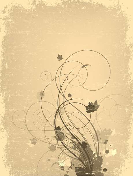 Grunge floral background - Διάνυσμα, εικόνα