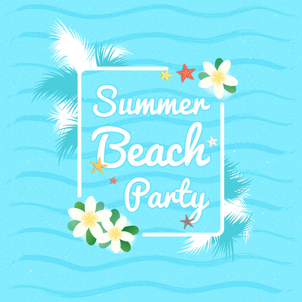 Lato beach party, tło wakacje lato i transparent  - Wektor, obraz