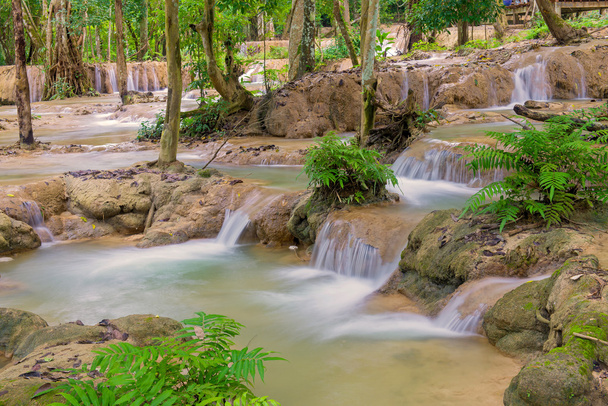 Waterfall in rain forest (Tad Sae Waterfalls at Luang prabang, L - Photo, Image