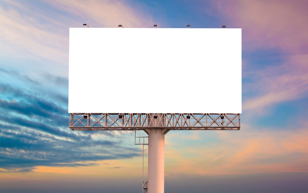 Blank billboard ready for new advertisement with sunset backgrou - Photo, Image