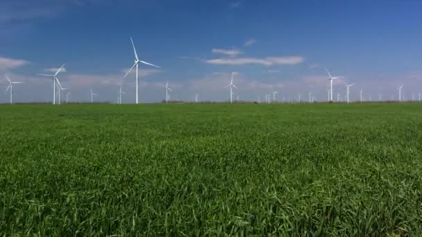 wind turbines against blue sky. Tme lapse. - Footage, Video