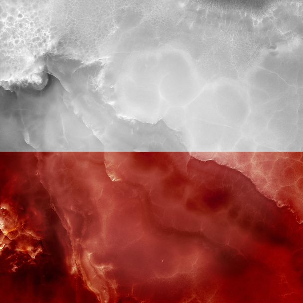Σημαία της Πολωνίας. Καταπληκτικό λιθώδη υφή με πολύχρωμη ρίγες. - Φωτογραφία, εικόνα