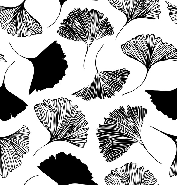 pattern with beauty ginkgo leaves - Vector, Imagen