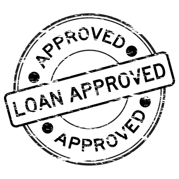 Black grunged loan approve stamp - Vector, Image