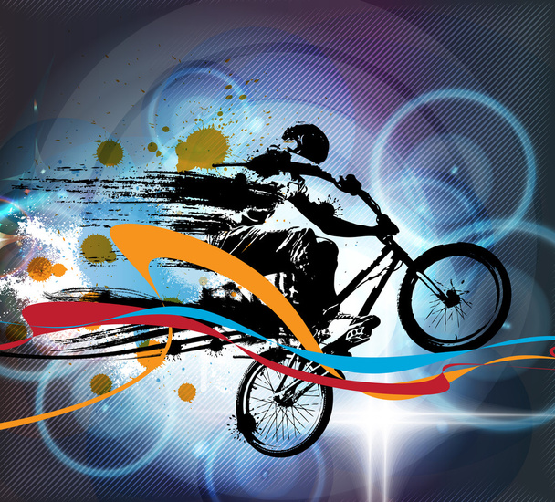 BMX cyclist illustration  - Vector, Image