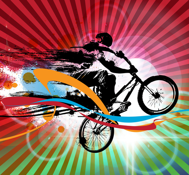 BMX ποδηλάτης εικονογράφηση   - Διάνυσμα, εικόνα