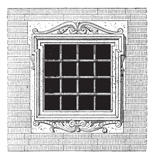 Mezzanine, vintage engraving - Vector, Image