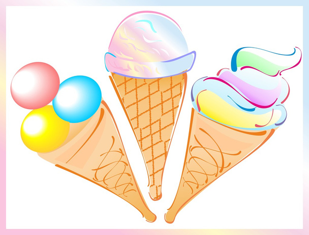 The ice cream - Вектор,изображение