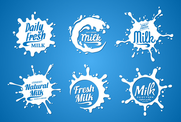 Logo mléka. Mléko, jogurt nebo smetana šplouchá - Vektor, obrázek