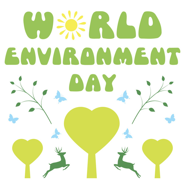 Día Mundial del Medio Ambiente Antecedentes - Vector, imagen