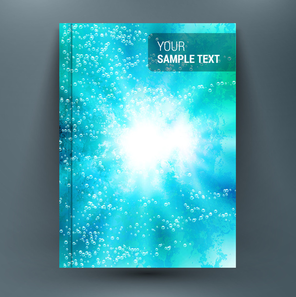 Abstract mockup composition with blebs on aqua backdrop.  - Vector, Imagen