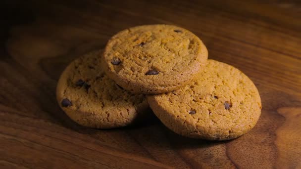 oatmeal μπισκότα με κομματάκια σοκολάτας - Πλάνα, βίντεο