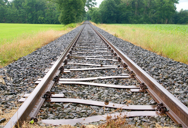 railroad with vanishing point at horizon - Photo, Image