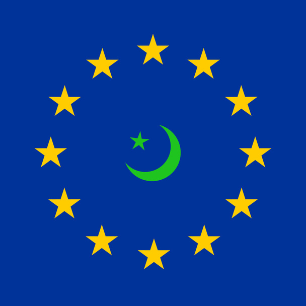欧州旗をイスラムのシンボル - ベクター画像