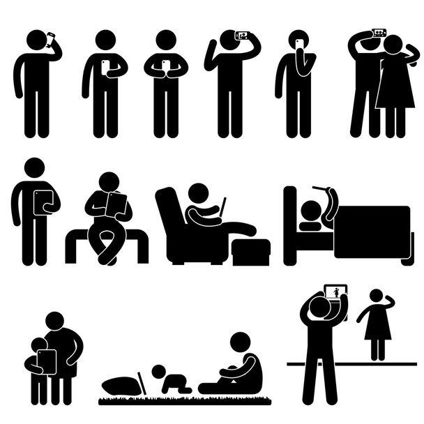 Man, Woman and Children Icon Symbol Sign Pictogram - Vector, Image