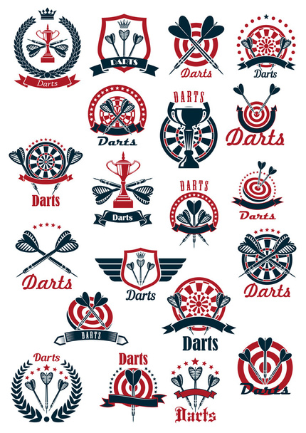 Дартборди з символами дартс для спортивного дизайну
 - Вектор, зображення