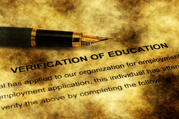 Fountain pen on verification of education - Photo, Image