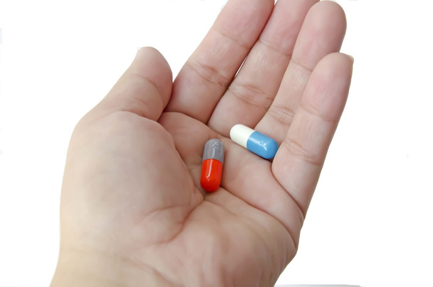 antibiotic capsule medicines on white background - Photo, Image