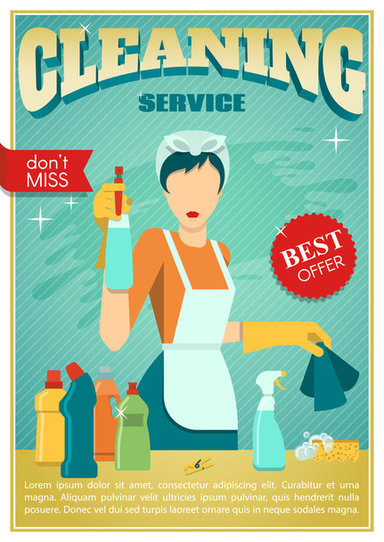 Cleaning Service Poster - Wektor, obraz