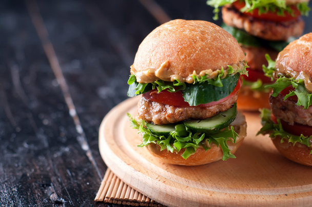 zelfgemaakte hamburger met verse groenten - Foto, afbeelding