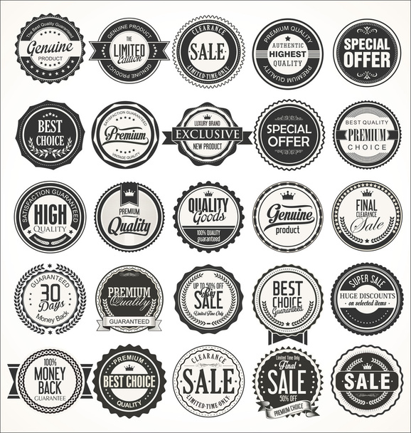 Retro vintage badges and labels collection - Vector, afbeelding