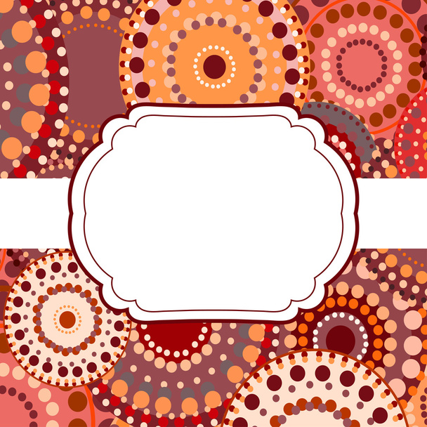 Patterned frame background invitation circular ornament red - Vector, imagen