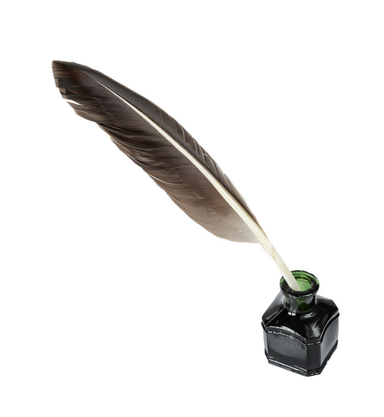 Feather pen in the inkwell - Fotografie, Obrázek